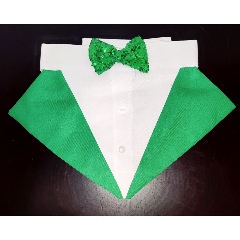 St. Patrick's Day Dog Costume Bow tie Leprechaun Green Button up 2XL NEW